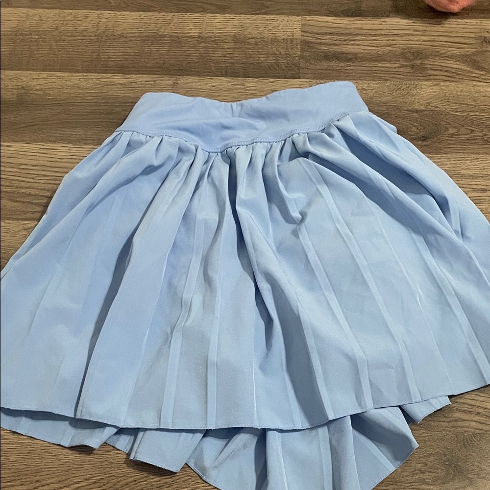 Light Blue Pleated Women's Skirt